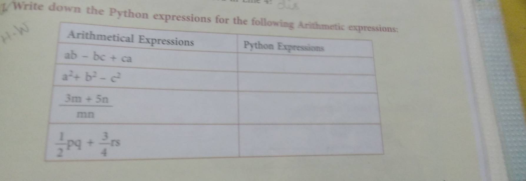 [Write down the Python expre