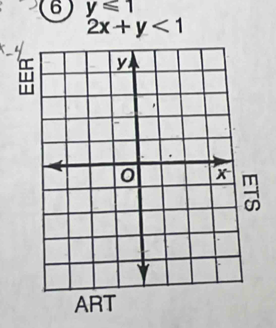 6 y≤slant 1
2x+y<1</tex>
w