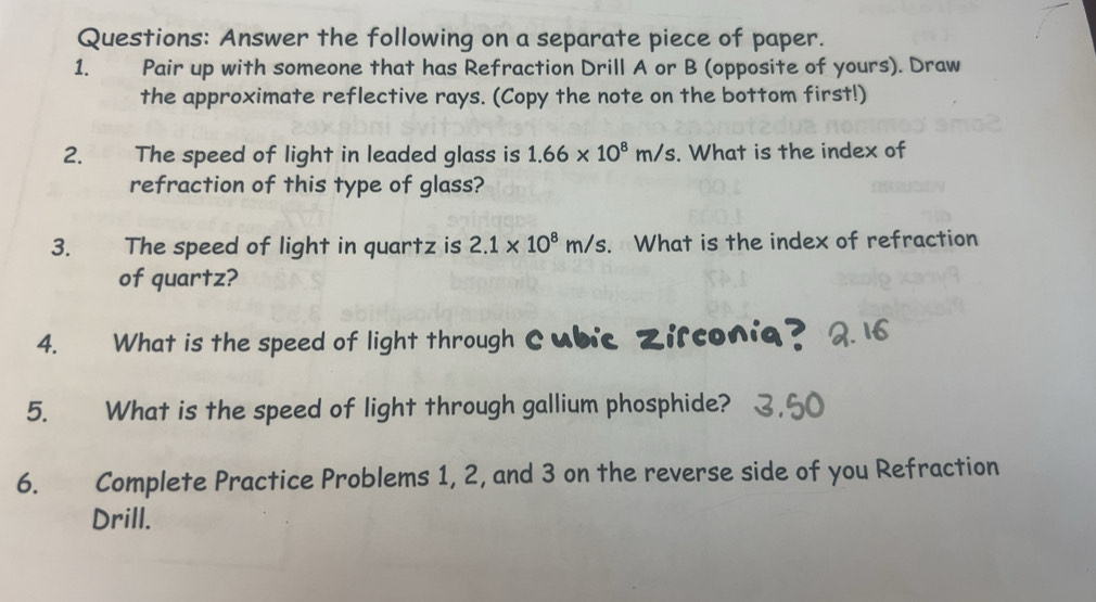 Solved: Answer the following on a separate piece of paper. 1. Pair up ...