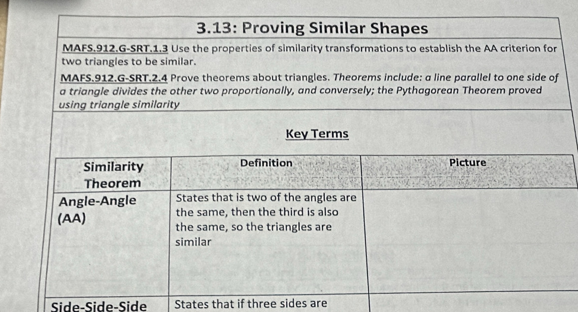 Side-Side-Side States that if three sides are