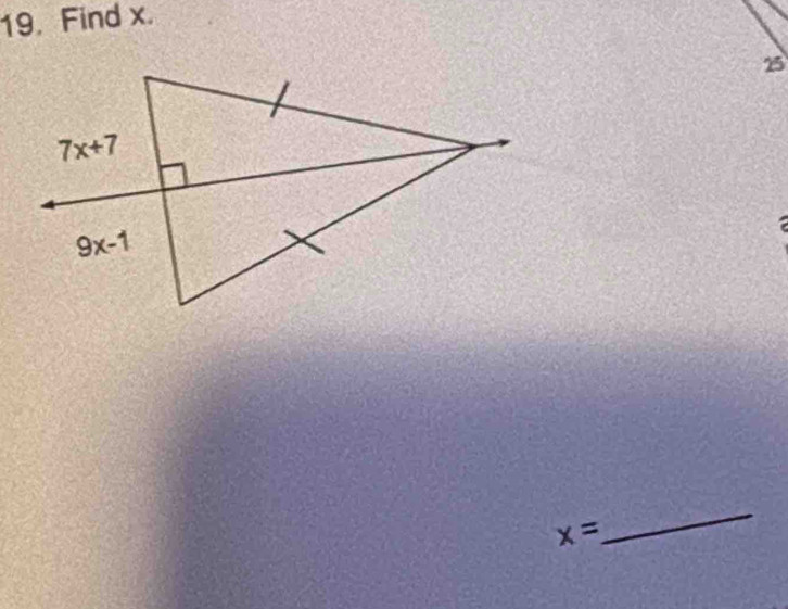 Find x.
25
x=
_