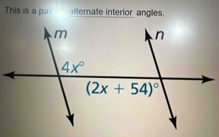 This is a pair of alternate interior angles.