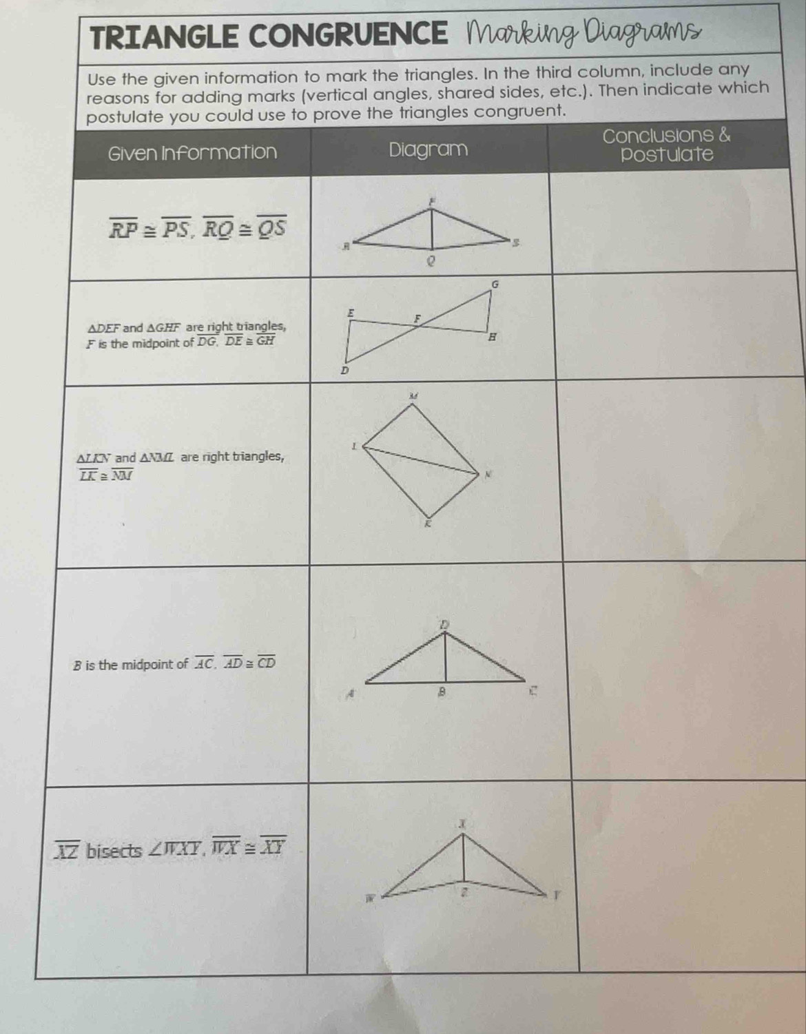 TRIANGLE CONGRUENCE M
ch