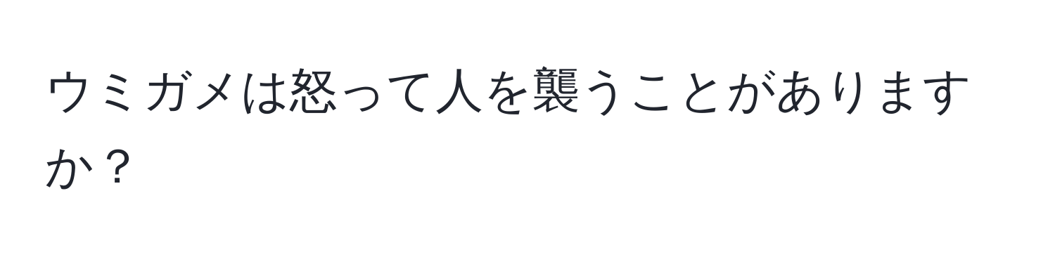 ウミガメは怒って人を襲うことがありますか？