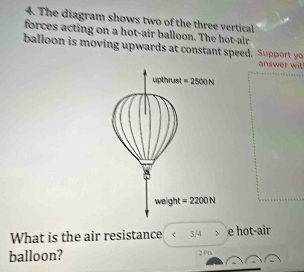 Solved: The diagram shows two of the three vertical forces acting on a ...