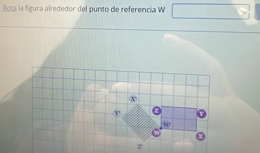 Rota la figura alrededor del punto de referencia W