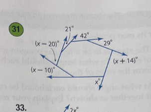 31
33. 2x°