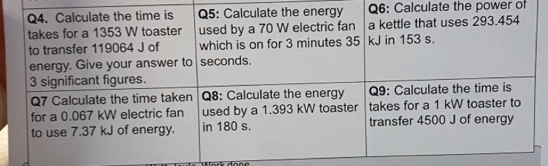 Calculate the power of