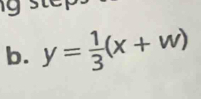 y= 1/3 (x+w)