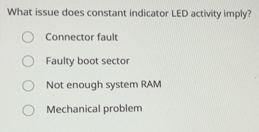 Solved: What issue does constant indicator LED activity imply ...