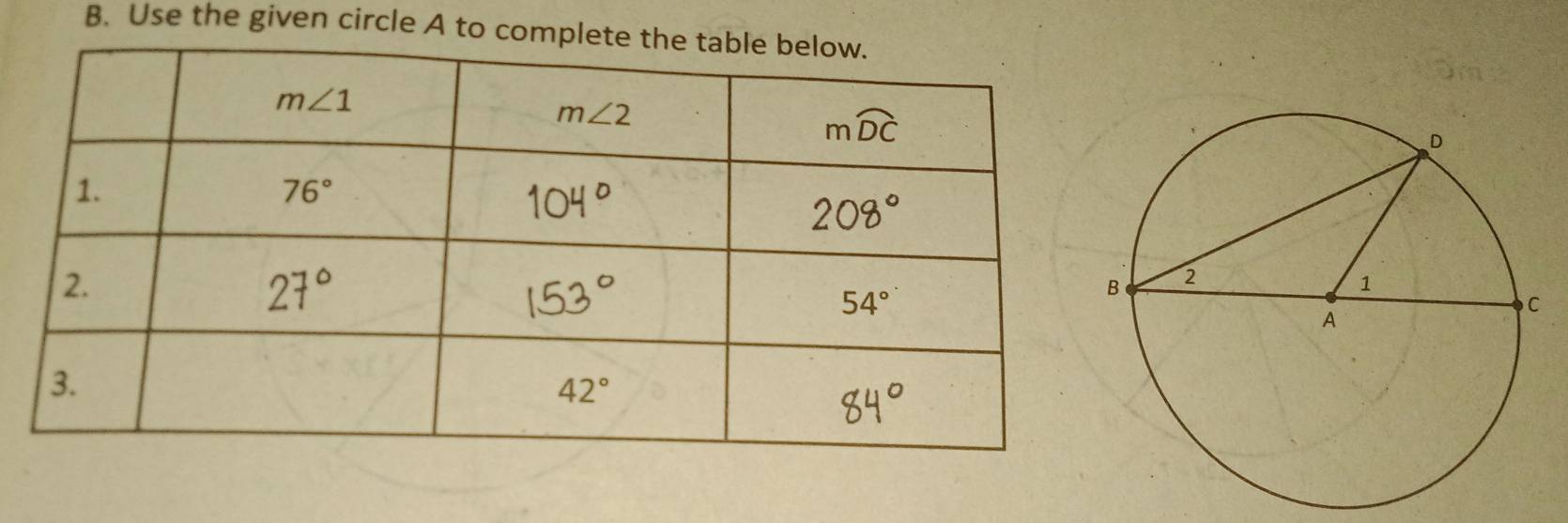 Use the given circle A to comp