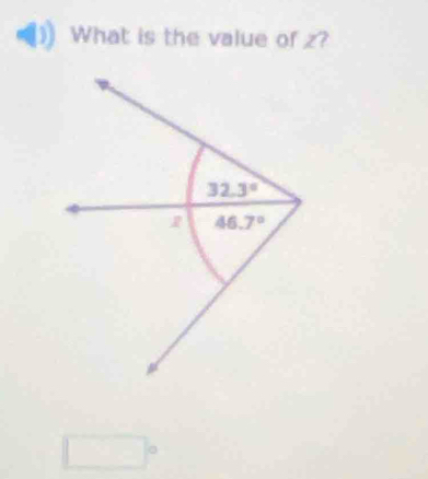 What is the value of z?
32.3°
46.7°