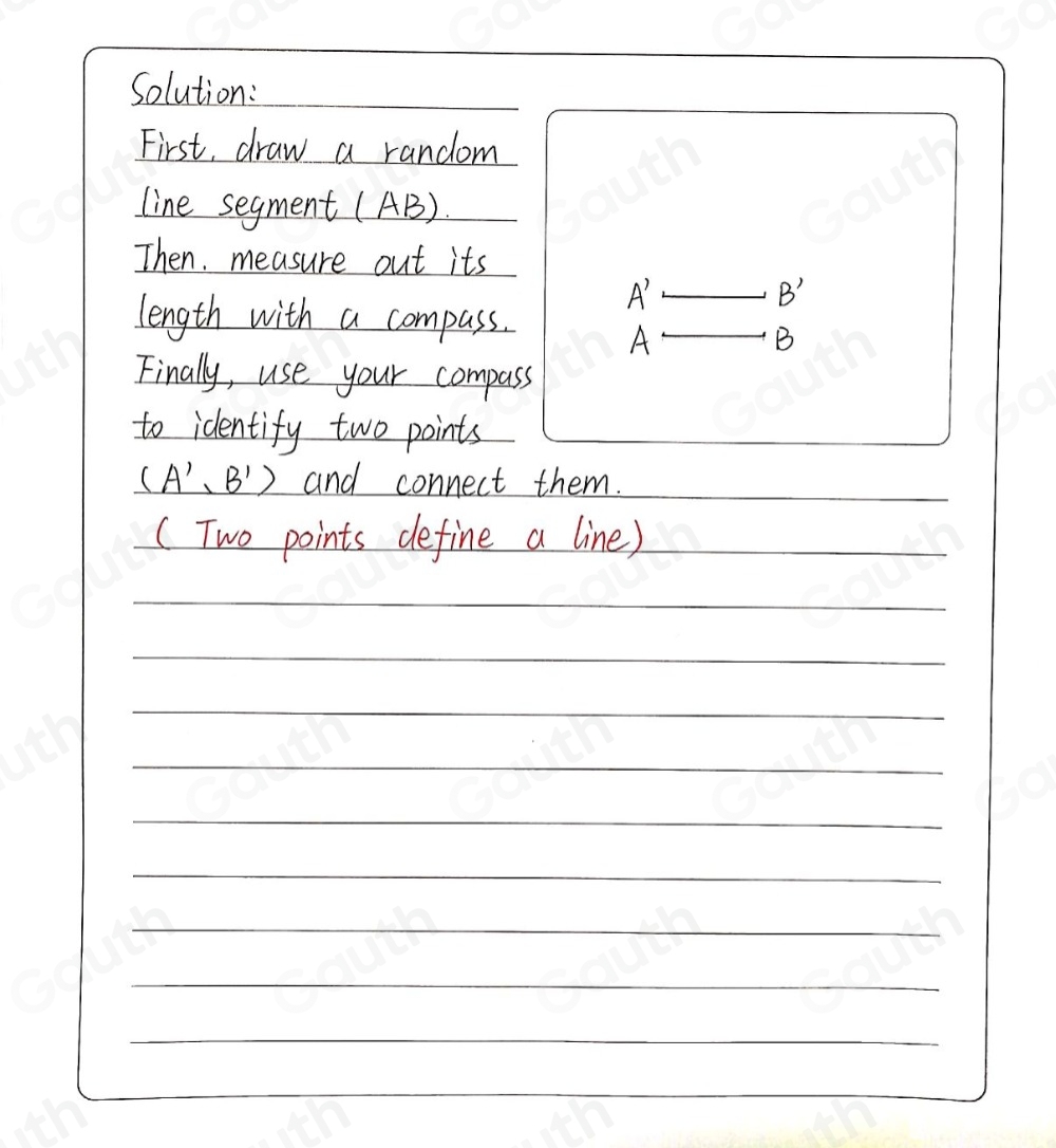 Solved: Instructions: Draw a segment AB on your paper. Then construct a ...