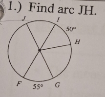 1.) Find arc JH.