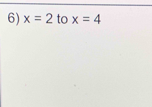 x=2 to x=4