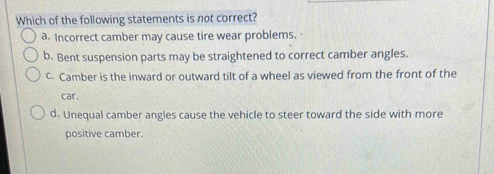 Solved: Which of the following statements is not correct? a. Incorrect ...