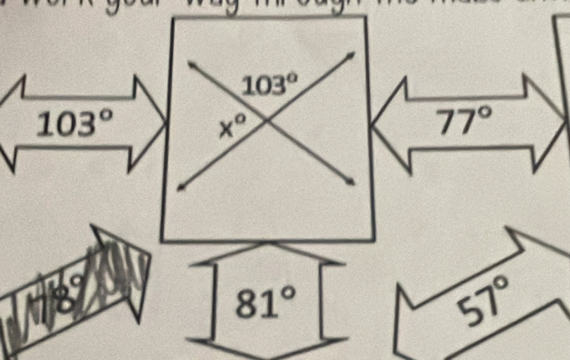 103°
77°
81°
57°