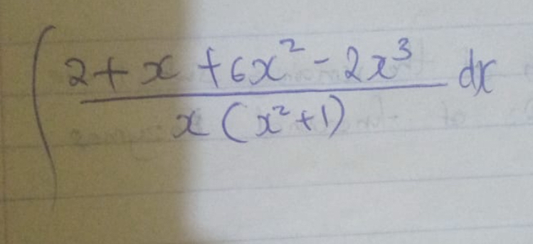 ∈t  (2+x+6x^2-2x^3)/2(x^2+1) dx