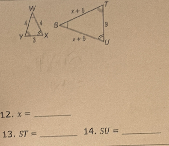 x= _
13. ST= _
14. SU= _