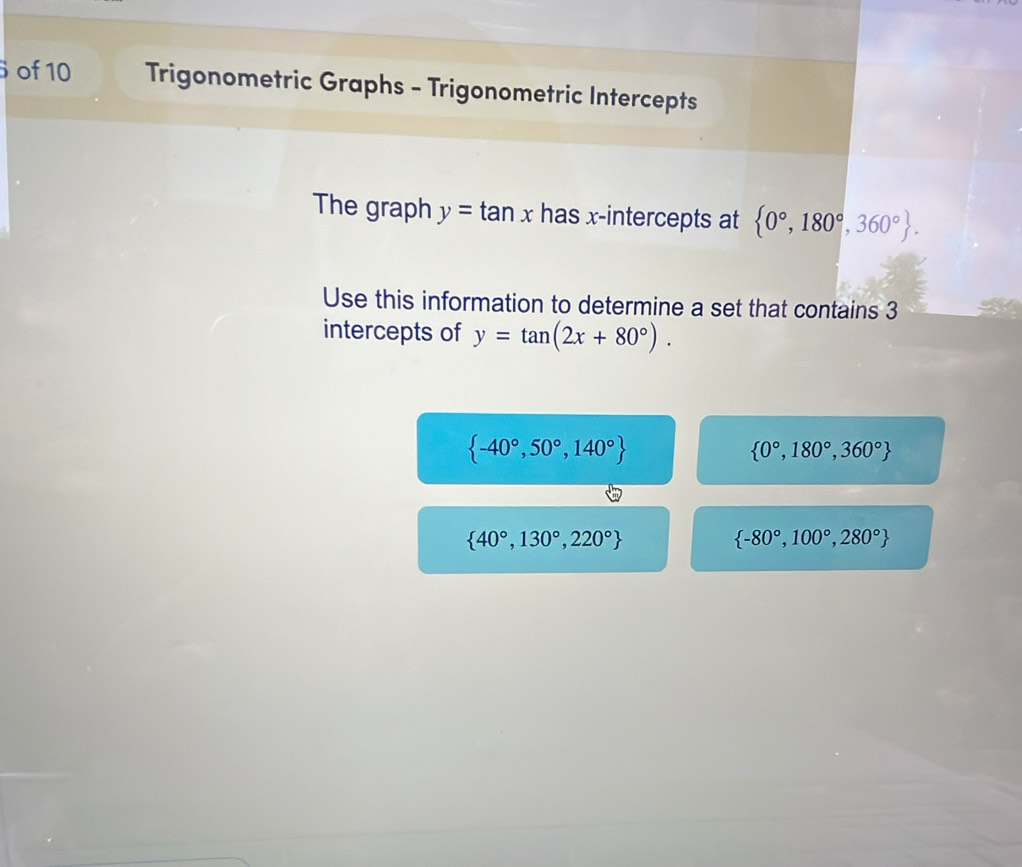 Resuelto:of 10 Trigonometric Graphs - Trigonometric Intercepts The ...