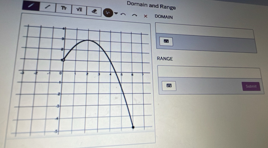 Domain and Range
1 Tr 6 × DOMAIN 
ANGE 
Submit