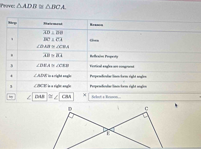 Prove: △ ADB≌ △ BCA.