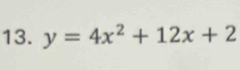 y=4x^2+12x+2