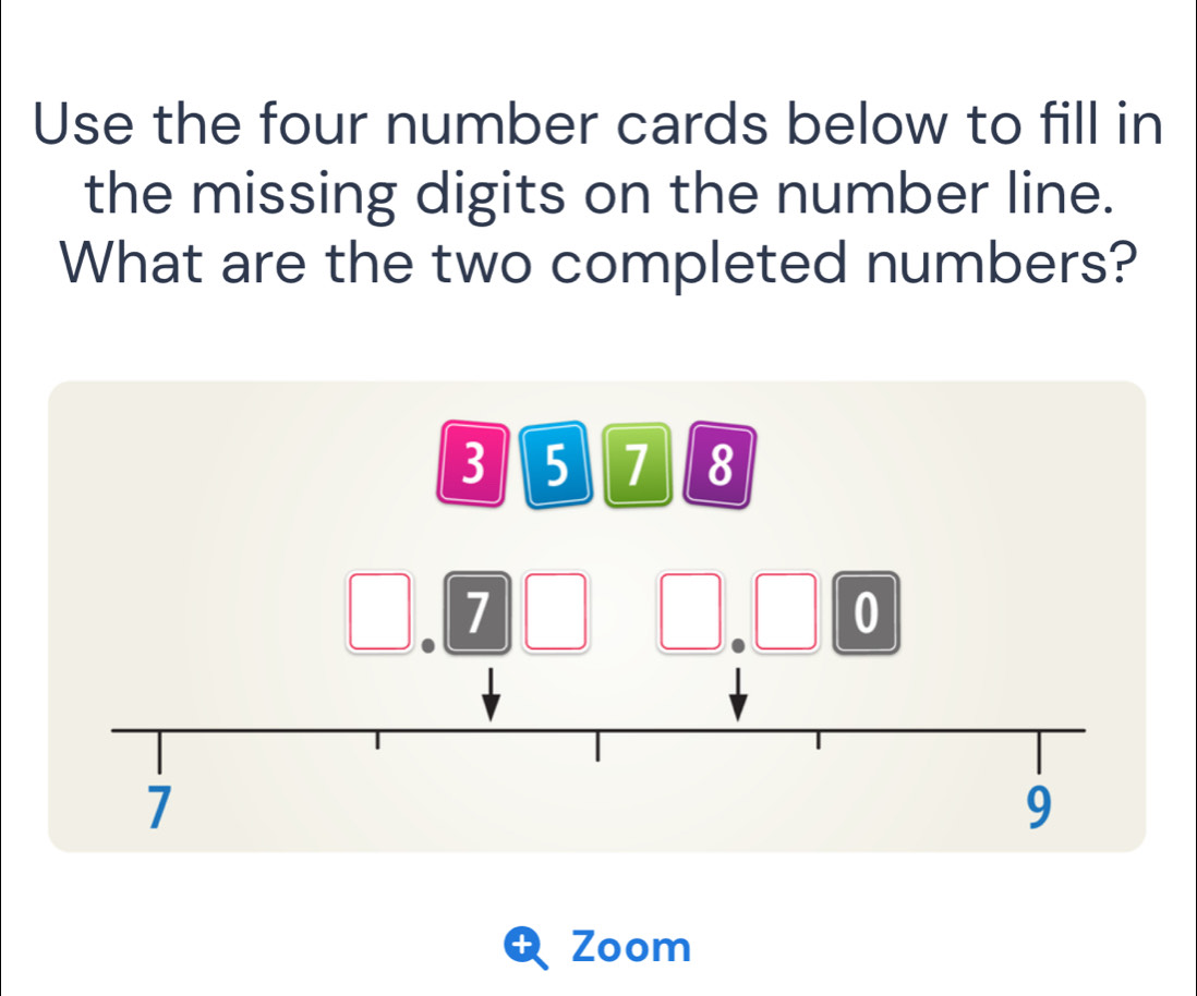 Solved: Use the four number cards below to fill in the missing digits ...
