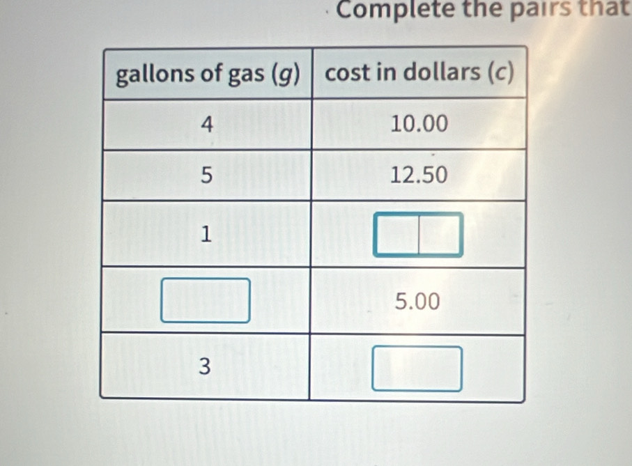 Complete the pairs that