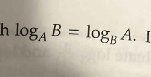 log _AB=log _BA.