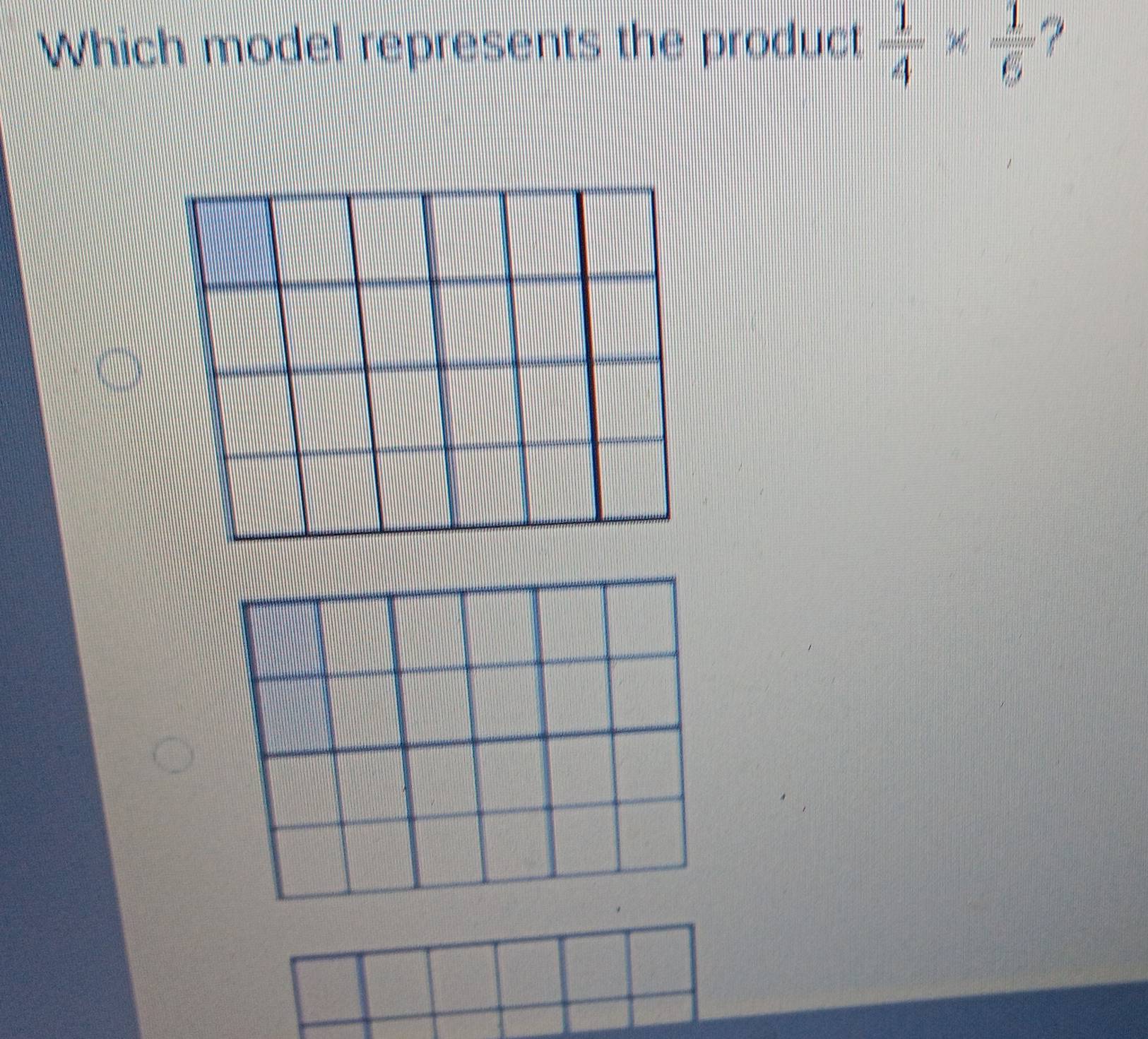 Which model represents the product  1/4 *  1/6 