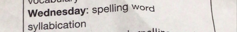 Solved: Wednesday: spelling word syllabication [Others]