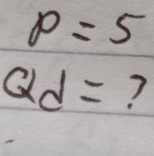 p=5
Qd= ?