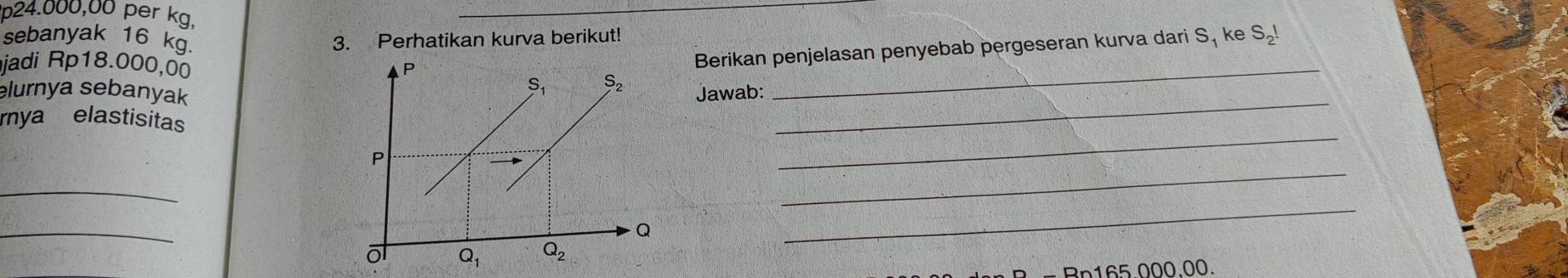 p24.000,00 per kg,
sebanyak 16 kg. 3. Perhatikan kurva berikut!
jadi Rp18.000,00 
Berikan penjelasan penyebab pergeseran kurva dari S, ke S_2!
_
_
lurnya sebanyakJawab:
_
rya elastisitas
_
_
_
_
Bn165.000.00.