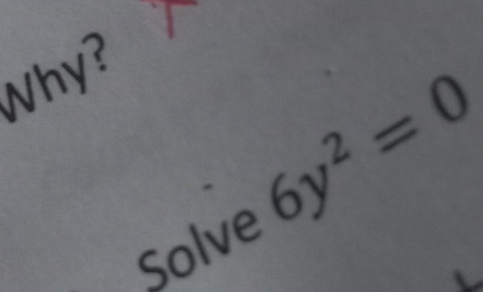 Why? 
Solve 6y^2=0