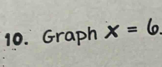 Graph x=6.