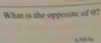 What is the opposite of 0? 
6.NS 6a