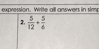 expression. Write all answers in simp