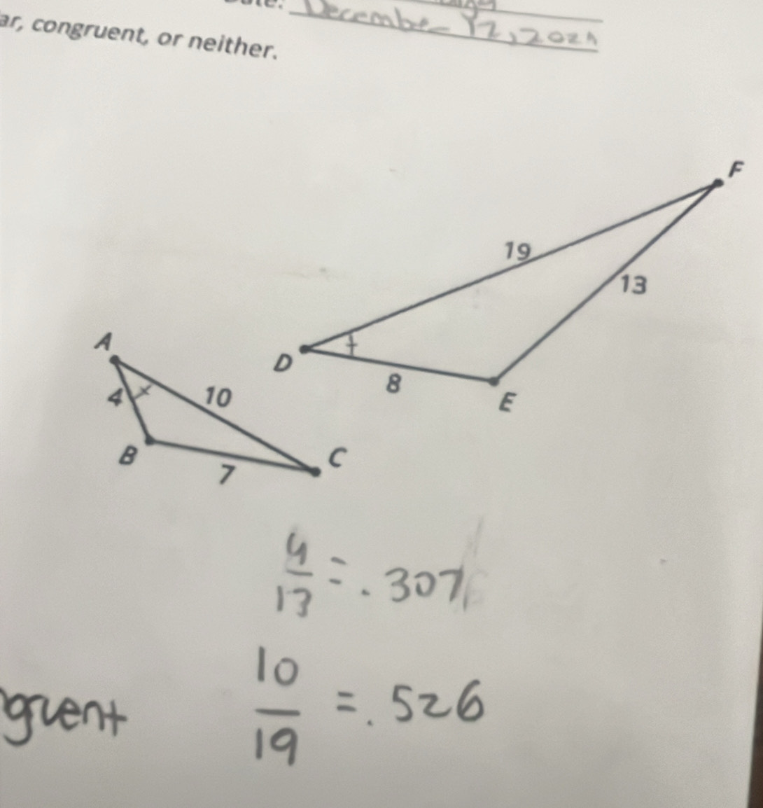 ar, congruent, or neither. 
_