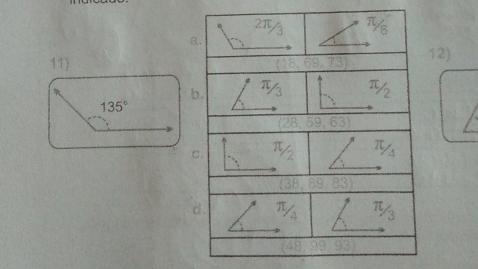 a
11) 2)
b
135°
C
d