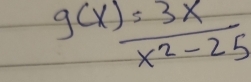 g(x)= 3x/x^2-25 