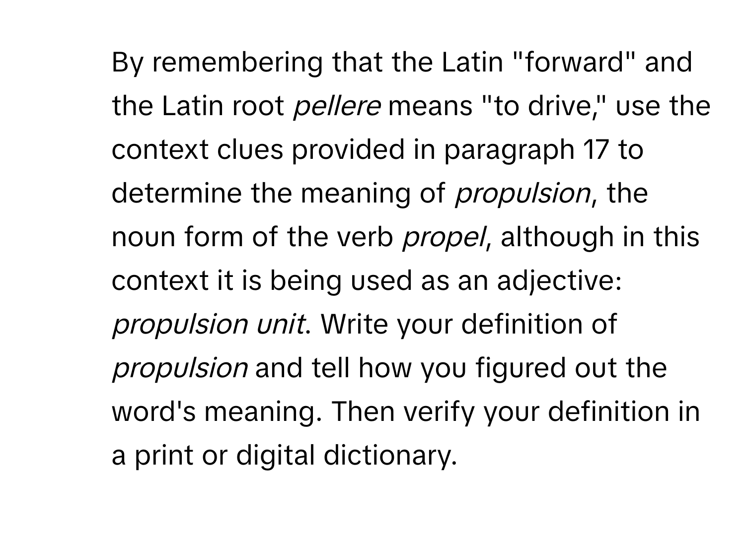 Solved: By remembering that the Latin 
