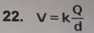 V=k Q/d 