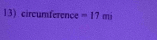 ( circumference =17mi