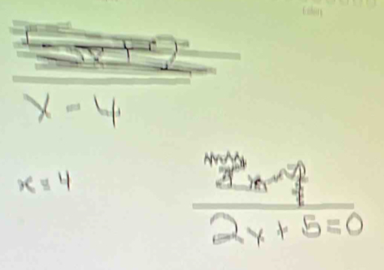 x=4
frac (sumlimits^(my)^(sim)frac 2x+5=0)