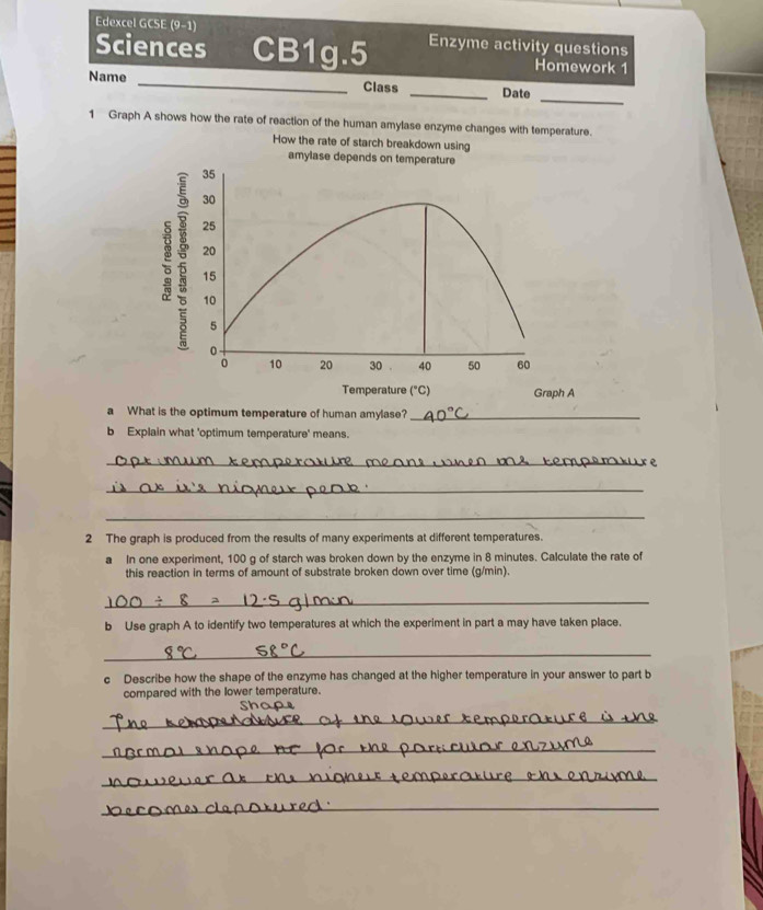 Solved: Edexcel GCSE (9-1) Sciences CB1g.5 Enzyme activity questions ...