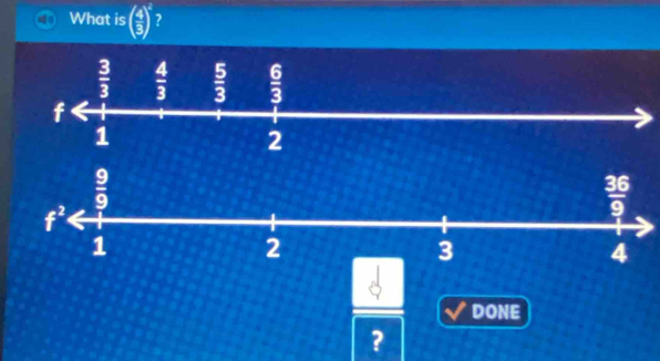 What is ( 4/3 )^2
DONE
?