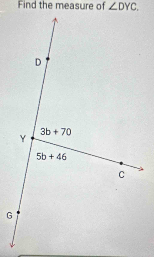 Find the measure of ∠ DYC.