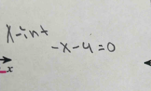 x-int
-x-4=0
X