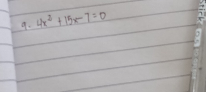 4x^2+15x-7=0